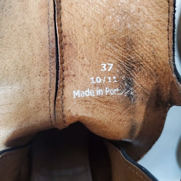 Hudson Black Leather Side Buckle Women's Boot Size 37( US 6) - Picture 6 of 16